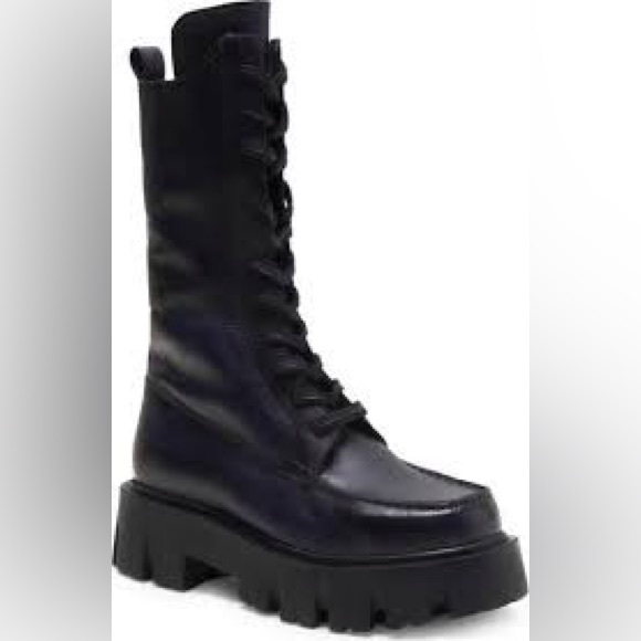 Free People Jones Lug Sole Black Combat Boot - Picture 2 of 12